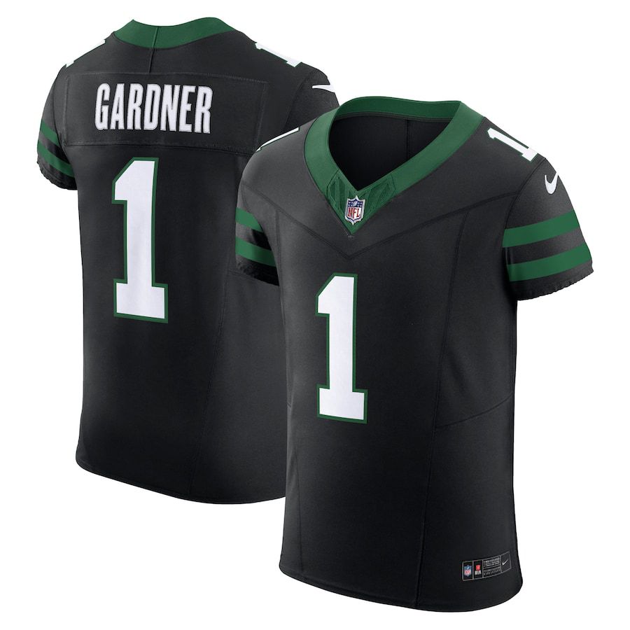 Men New York Jets #1 Ahmad Sauce Gardner Nike Legacy Black Alternate Vapor F.U.S.E. Elite NFL Jersey->->NFL Jersey